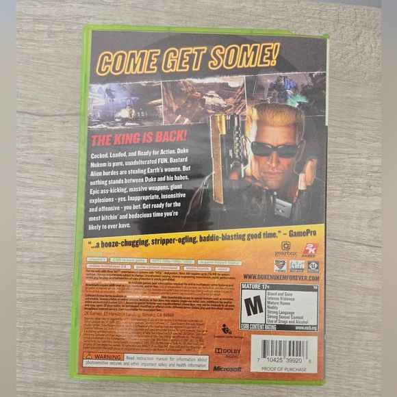 Duke Nukem Forever Microsoft Xbox 360 2011 With Manual Video Game - Picture 4 of 4